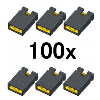 100pcs Mini Jumper 2,54mm, goldplated contacts
