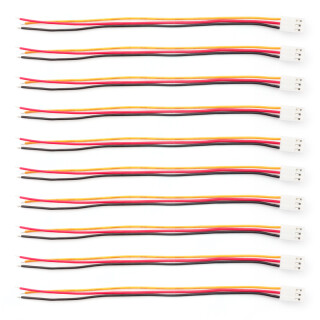 10pcs 3-Pin PCB connector cable plug, wire-to-board, color-coded, 12cm