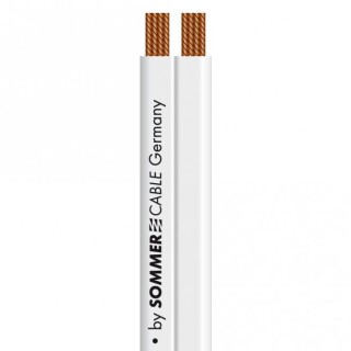 Sommer Lautsprecherkabel SC-Tribun 215 Performance, flach, 2-Pol 1,50 mm², 12,8 x 2,4 mm, weiß