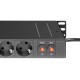 19" Rack Steckdosenleiste 6-fach, einzeln schaltbar und gesichert