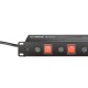 19" power strip 6-way, individually switchable and protected