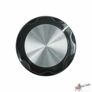 Schwarzer Drehknopf, Aluminium-Platte 33mm
