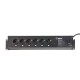 19" Mains Power Strip, 2 U, 9 Sockets