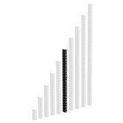 Heavy duty Rack Strip black 12 U