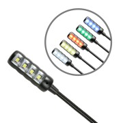 Gewinkelte 4-pol XLR Schwanenhalsleuchte mit 4 COB LEDs und Farbwahl