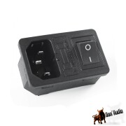 IEC Einbaubuchse mit Schalter, 10A Sicherungshalter und...